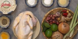 Các nguyên liệu cần chuẩn bị làm gà Đông Tảo ủ muối